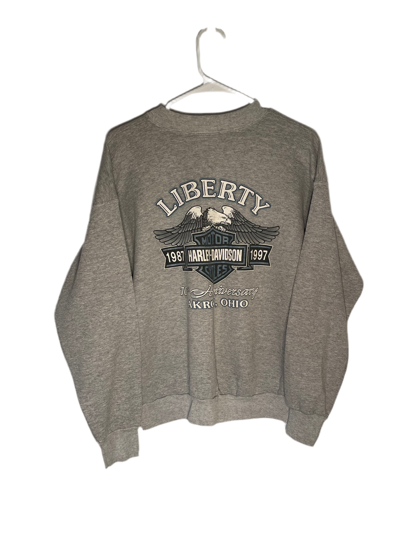 Vintage 1997 Harley Davidson Crewneck 10th Anniversary Ohio