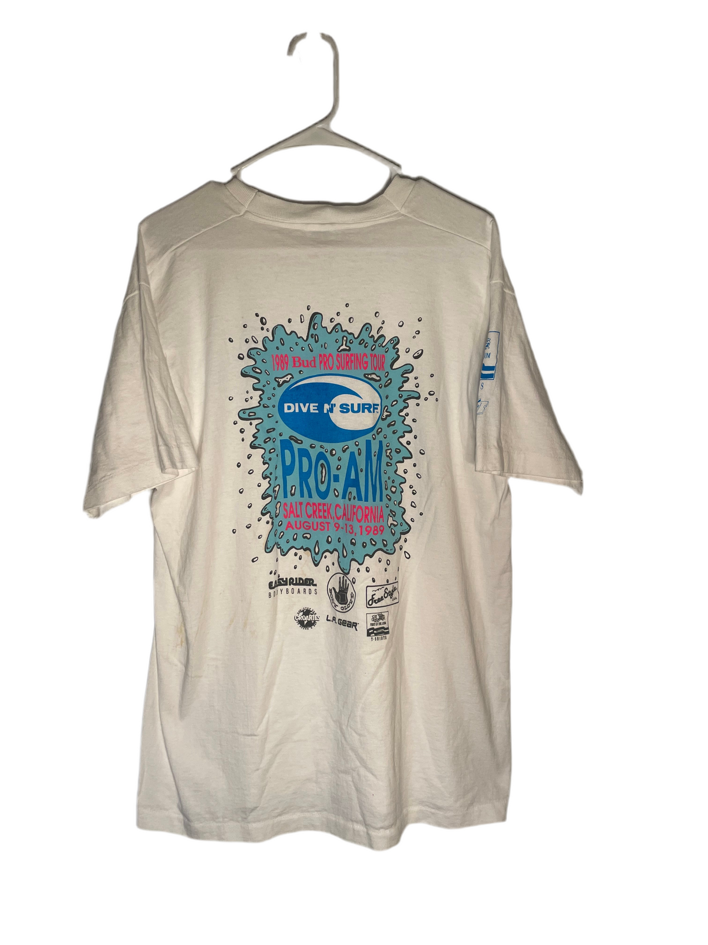 Vintage 1989 Bud Pro Surfing Tour Salt Creek Tee XL