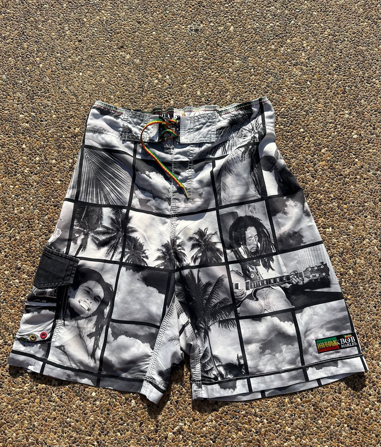Vintage Billabong X Bob Marley Trunks - 30 (Stretchy Waist Band Will Fit 28-32)