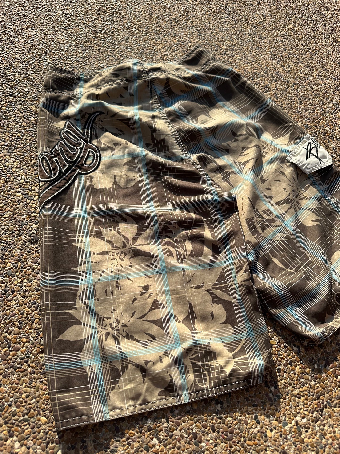 Y2K Billabong Brown Floral Plaid - 28