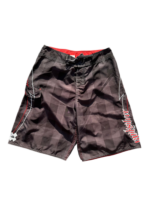 Y2K Quiksilver Plaid Trunks - 30