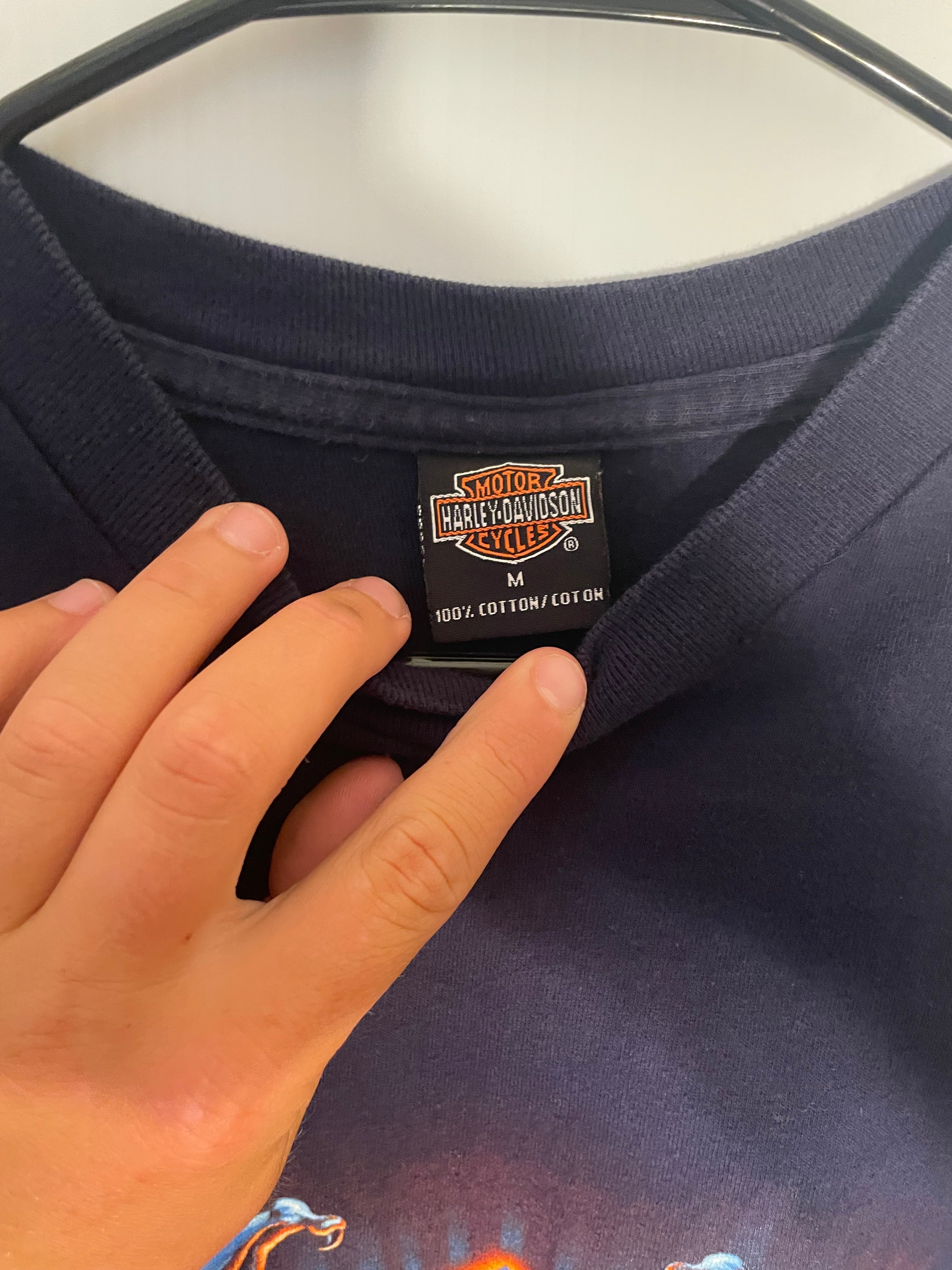 Harley Davidson Dark Blue Tee M – Leo's Vintage Store