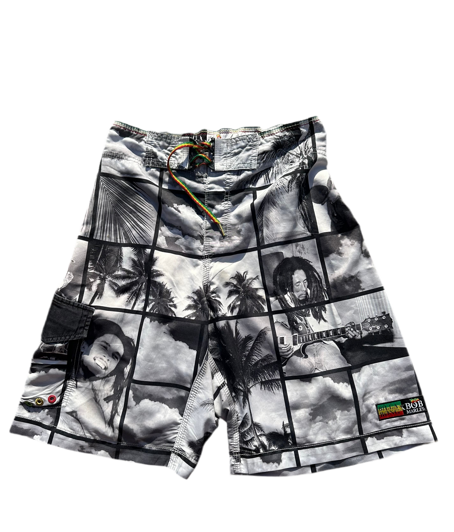 Vintage Billabong X Bob Marley Trunks - 30 (Stretchy Waist Band Will Fit 28-32)