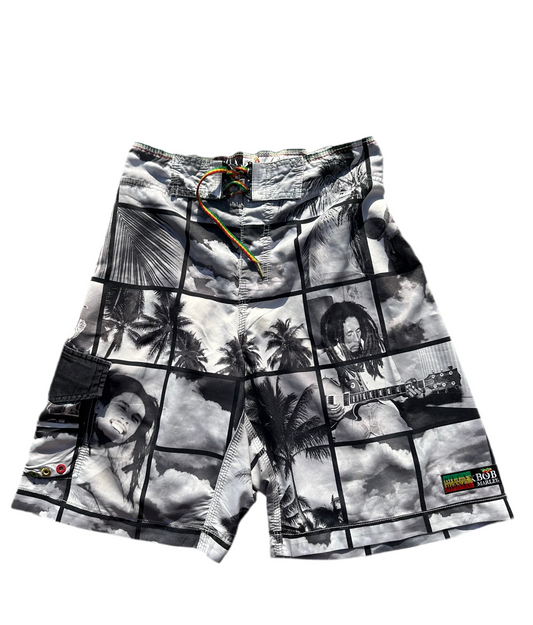 Vintage Billabong X Bob Marley Trunks - 30 (Stretchy Waist Band Will Fit 28-32)
